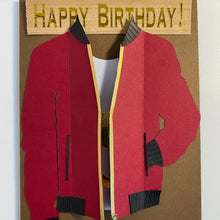 Load image into Gallery viewer, Red Bomber Jacket Birthday Card