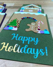Load image into Gallery viewer, Gingerbread House Pull Tab Happy Holidays Card