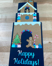 Load image into Gallery viewer, Gingerbread House Pull Tab Happy Holidays Card