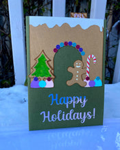 Load image into Gallery viewer, Gingerbread House Pull Tab Happy Holidays Card