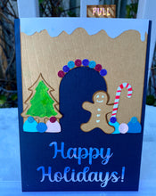 Load image into Gallery viewer, Gingerbread House Pull Tab Happy Holidays Card