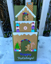 Load image into Gallery viewer, Gingerbread House Pull Tab Happy Holidays Card