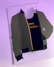 Load image into Gallery viewer, Green Bomber Jacket Birthday Card