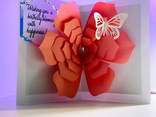Load image into Gallery viewer, Blooming Flower Pop-Up Card in Salmon