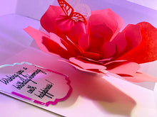 Load image into Gallery viewer, Blooming Flower Pop-Up Card in Salmon