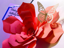 Load image into Gallery viewer, Blooming Flower Pop-Up Card in Salmon