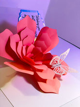 Load image into Gallery viewer, Blooming Flower Pop-Up Card in Salmon